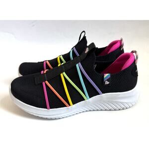 Skechers Ultra Flex On Memory Foam Sneakers Black Bright Size Kid's 4